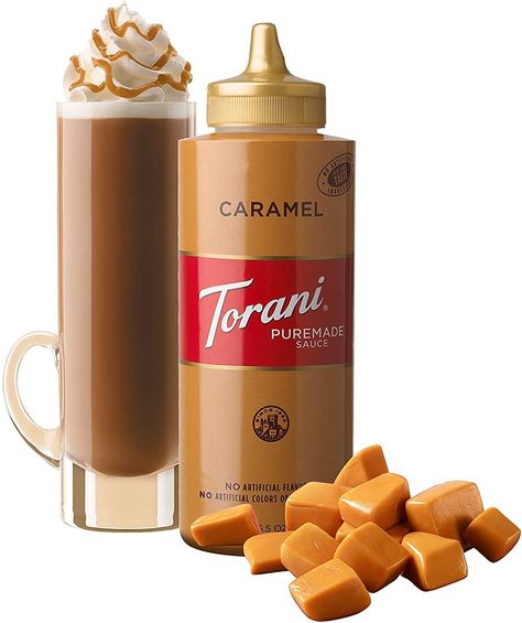 Bottle of caramel sauce French Vanilla Syrup, Torani Syrup, Starbucks Caramel, Apple Cider Caramels, Coffee Supplies, Coffee Obsession, Caramel Syrup, Caramel Coffee, Caramel Macchiato