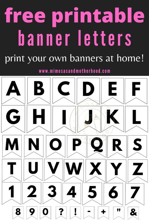 Printable Bunting Letters, Free Printable Bunting Letters, Alphabet Banner Free Printable Letter Templates, Free Banner Printables, Alphabet Banner Free Printable, Blank Banner Template, Printable Letters Free Alphabet Fonts, Abc Banner, Happy Birthday Banner Printable Free