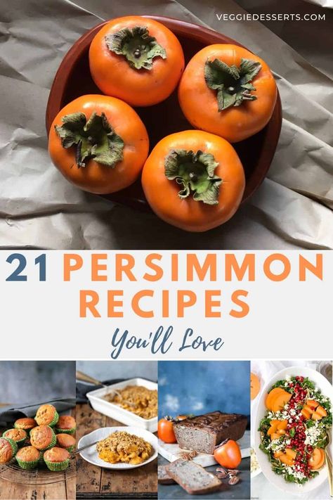 Make the most of the seasonal winter fruit with this epic list of Persimmon Recipes! Whether you have the fuyu, hachiya or Sharon fruit varieties, you'll find lots of inspiring ways to use them up in baking, breads, muffins, dried, jam and more! Plus hints, tips and tricks about persimmons. Persimmon Bread Recipe Easy, How To Eat Persimmon, Persimmon Muffins, Sharon Fruit, Persimmon Bread, Persimmon Pudding, Persimmon Recipes, Baking Breads, Persimmon Fruit