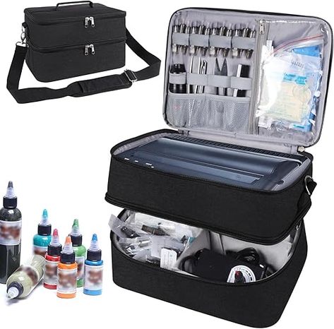 convienient travel bag for tattoo supplies. Case Tattoo, Bag Tattoo, Tattoo Travel, Tattoo Equipment, Equipment Storage, Tattoo Kits, Tattoo Stencil, Supplies Organization, Tattoo Supplies