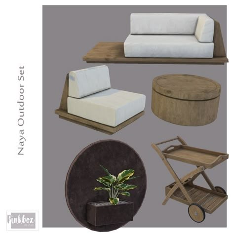 Naya Outdoor set | Patreon Sims 4 Cc Outdoor, Sims Living Room, Pinkbox Anye, Cc Patreon, Play Sims 4, Furniture Cc, Notes App, Play Sims, Casas The Sims 4