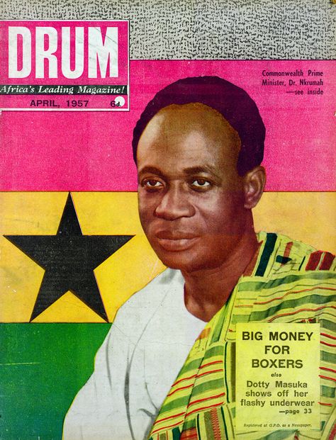 African Magazine, Ebony Magazine Cover, Kwame Nkrumah, Drum Magazine, Ancient Africa, History Articles, African Drum, Ebony Magazine, Black Magazine