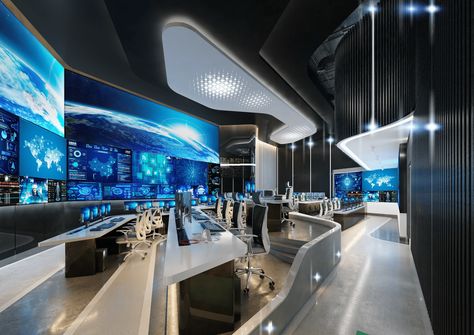 Futuristic Meeting Room, Command Center Design, High Tech Interior, Meeting Room Design, Future Office, Luxurious Room, Command Center, Interaction Design, Booth Design