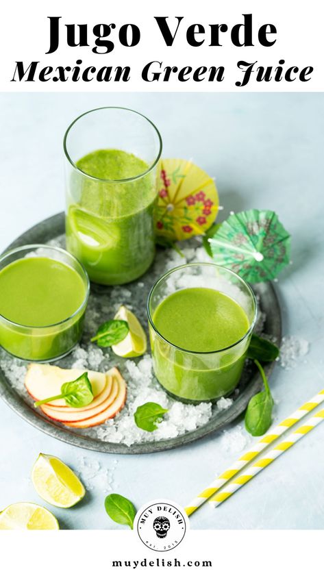 Jugo Verde is ideal for everyone, delicious, easy and ready in less than 10 minutes. This green juice is the perfect way to start the day with a lot of energy and nutrients. Best Green Juice Recipe, Jungle Juice Recipe, Juice Healthy, Cilantro Recipes, Breakfast Juice, Ayurvedic Diet, Juice Smoothies Recipes, Jalapeno Recipes, Juicy Juice