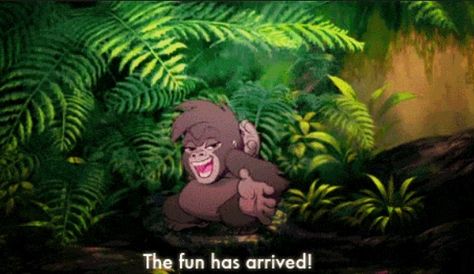 The fun has arrived! - Terk Terk Tarzan, Tarzan Disney, Disney Sidekicks, Disney Gifs, Disney Challenge, Disney Animals, Scene Image, Disney Quotes, Disney Films