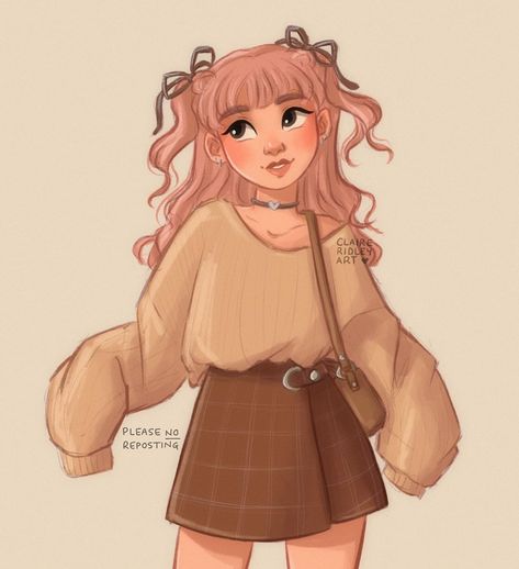 Claire ✏️ on Instagram: “Oversized sweater vibes~ • • 🚫Please no reposting • #originalcharacter #oc #characterdesign #fall #autumn #illustration #drawing #art…” Oversized Sweater Outfits Aesthetic, ✨sparkle Drawz✨, Cute Fall Outfits Drawing, Oversized Sweater Drawing Reference, Fall Clothes Drawing, Cute Sweater Drawing, Fall Drawing Inspiration, Big Sweater Drawing, Sweater Drawing Sketches