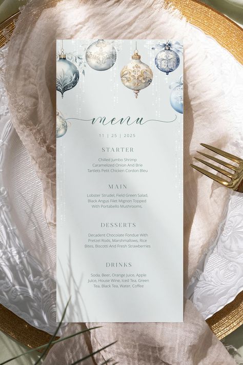 Holiday Menu Design, Xmas Menu Ideas, Holiday Party Menu Ideas, New Year Menu Design, Set Menu Design, Traditional Christmas Menu, Christmas Menu Ideas, Menu Calligraphy, Christmas Menu Design