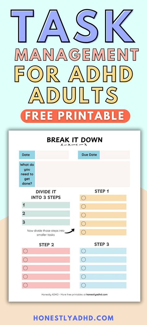 Breaking tasks into smaller steps for ADHD can simplify your day. This guide offers task management tips and time management strategies to keep you on track without feeling overwhelmed. Task Initiation Strategies For Adults, Task Initiation Strategies, Daily Task List Printable, Brain Map, Free Time Activities, Task Tracker, Self Help Skills, Medication Tracker, Purchase Agreement