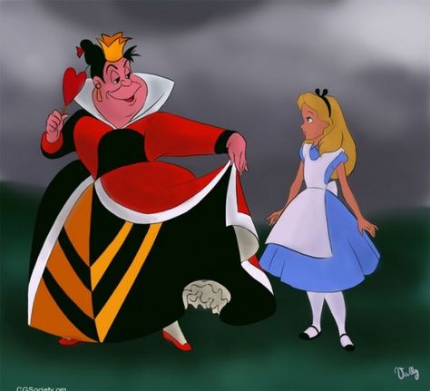 *THE QUEEN of HEARTS & ALICE ~ Alice in Wonderland, 1951 Queen Of Hearts Halloween, Disney Drawing Tutorial, Queen Of Hearts Alice, Queen Alice, Alison Wonderland, Alice In Wonderland 1951, Alice In Wonderland Birthday, Disney Images, Alice In Wonderland Party