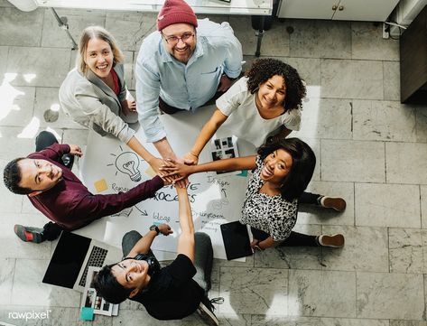 Happy team stacking hands on a creative ideas chart | premium image by rawpixel.com / McKinsey #picture #photography #inspiration #photo #art #business #businesswoman Group Photo Poses, Happy Employees, Team Photography, Work Pictures, Corporate Portrait, Business Photoshoot, Corporate Photography, Team Pictures, Photographs Ideas