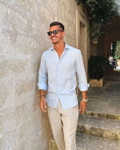 Destination Wedding Guest Outfit Men, Casual Men Outfits For Wedding, Men Graduation Guest Outfit, Mens Summer Party Outfit, Male Rehearsal Dinner Outfit, Beach Proposal Outfits Men, Men’s Winery Outfit, Men’s Hamptons Style, Mens Beach Cocktail Attire