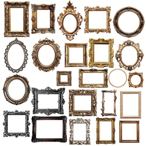 Diy Baroque Frame, Vintage Frame Png, Junk Journal Printables, Vintage Frame, Cardboard Photo Frame, School Picture Frames, Old School Pictures, Marco Vintage, Frame Layout