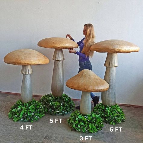 Mushrooms Diy, Decor For Events, Camp Vbs, Mushroom Caps, Giant Mushroom, Princess Parties, Photo Zone, Large Mushroom, Auction Ideas