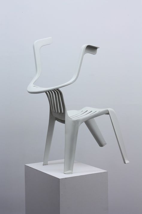 Chair Sculpture, Chair Art, Art Chair, High Table, White Chair, Lawn Chairs, Shared Rooms, Plastic Chair, Take A Seat