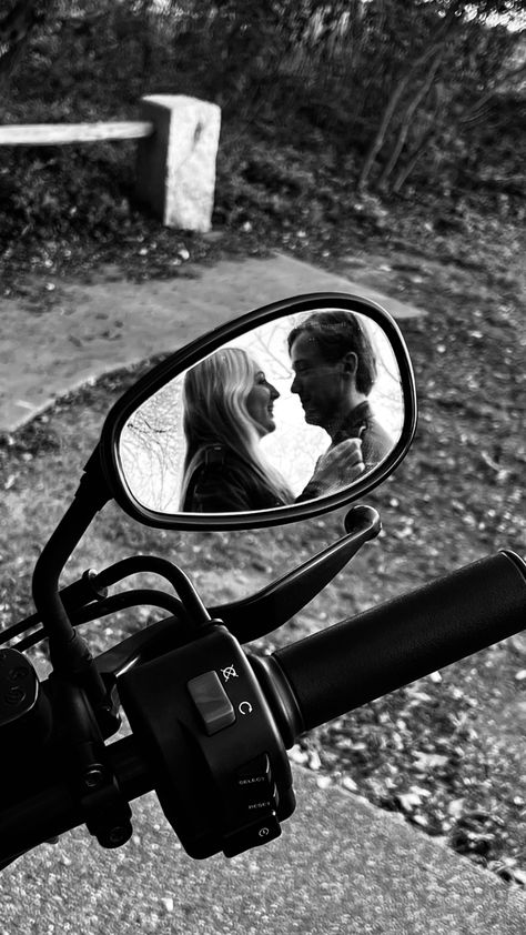 Biker Couple, Motorcycle Couple, Romantic Comedy, The Mirror, Cute Love, Bike, Mirror, Quick Saves