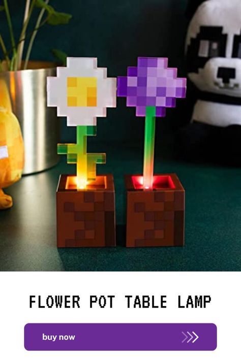 Minecraft Flower Pot Mood Lights Lamps Minecraft Diy Crafts, Minecraft Shops, Minecraft Gifts, Diy Flower Pots, Mood Lights, Flower Lamp, Cool Minecraft, Presents For Friends, Minecraft Houses