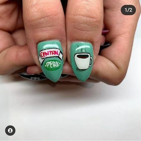 Friends Nails Designs, Friends Nails Tv Show, Friends Nails, Cute Simple Nails, Latest Nail Art, Rachel Green, Birthday List, Friends Tv, Cute Acrylic Nails