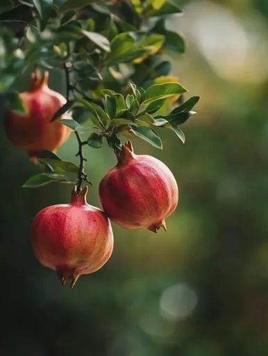 ↑↑↑ Larger size on website 🔸 Three ripe pomegranates hang from a branch of a pomegranate tree. The pomegranates are a deep red co Mood Idea, Pomegranate Branch, Pomegranate Tree, Pomegranate Art, Pomegranate Design, Red Pomegranate, Shiny Skin, Juicy Fruit, Graphite Drawings