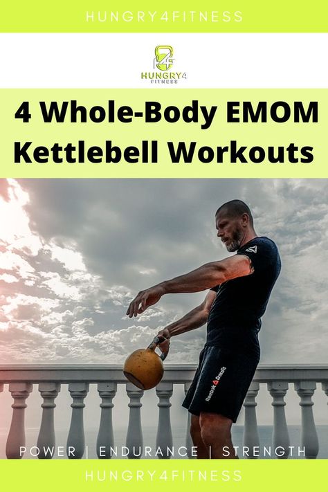 A fitness enthusiast performing exercises with kettlebells. He's completing an emom kettlebell workout. Emom Workout, Kettlebell Challenge, Amrap Workout, Kettlebell Workouts, Whole Body Workouts, Muscular Endurance, Martial Arts Workout, Kettlebell Workout, Training Plan