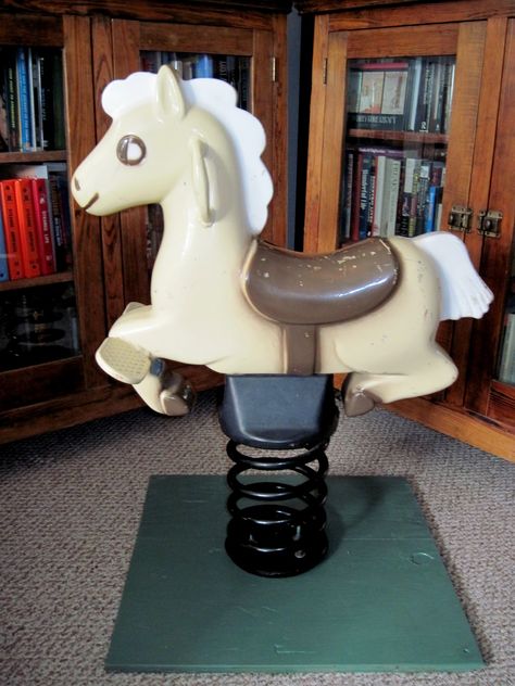 Tracy's Toys (and Some Other Stuff): Vintage Playground Spring Horse Ride Vintage Playground, Playground Toys, Outdoor Fun For Kids, Spring Horse, Kiddie Rides, Rocking Toy, Spring Animals, Horse Illustration, Riding Toys