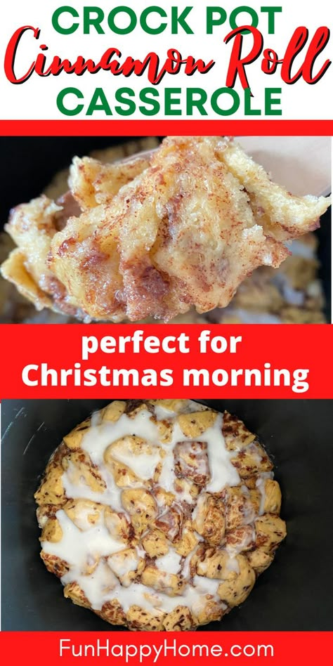 Christmas Morning Breakfast Crockpot, Crockpot Cinnamon Roll Casserole, Crock Pot Cinnamon Roll Casserole, Cinnamon Roll Casserole Recipe, Christmas Morning Breakfast Casserole, Breakfast Crockpot, Easy Christmas Breakfast, Pumpkin Crockpot, Crockpot Christmas