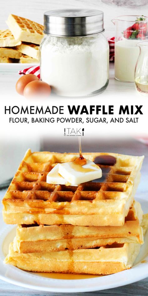 Waffle Mix Recipe, Homemade Waffle Mix, Waffle Mix Recipes, Diy Waffles, Homemade Waffle, Easy Waffle Recipe, Waffle Maker Recipes, How To Make Waffles, Waffles Easy