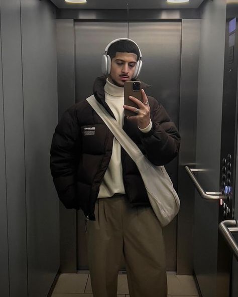 Cold Outfits Men, Cold Outfits Aesthetic, Cold Streetwear, Cold Winter Outfits Men, Cold Outfit Ideas, Cold Outfits Winter, Big Boys Fashion, Outfit Ideas Cold, Outfits For The Cold