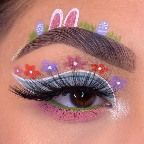 Cute Easter Makeup, Simple Easter Makeup, Easter Eyeshadow, Cute Easter Makeup Ideas, Easy Easter Makeup Looks, Easter Eyeliner, Easter Makeup Looks Simple, Easter Eyeshadow Looks, Easter Eye Makeup