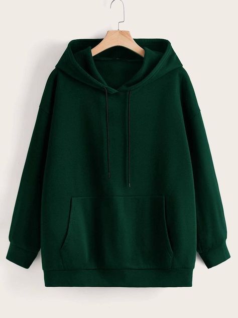 Dark Green Sweatshirt, Dark Green Hoodie, Drop Shoulder Hoodie, Women Sweatshirts, Lined Hoodie, Green Sweatshirt, Hoodie Green, Winter Outfits Men, Green Hoodie