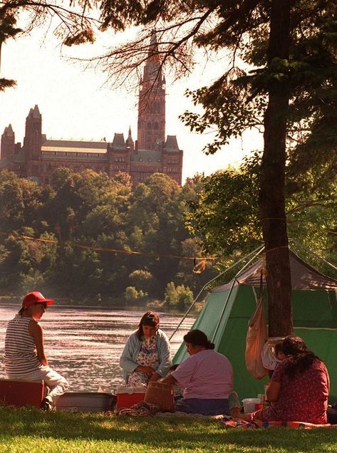 Protesters from the Barriere Lake area in Quebec set up camp on Victoria Island in the Ottawa River just west of Parliament Hill in Ottawa July 25, 1990 to show support for the Oka Mohawks. Ottawa River, Victoria Island, Mohawks, July 25, Ottawa, Nativity, Lake