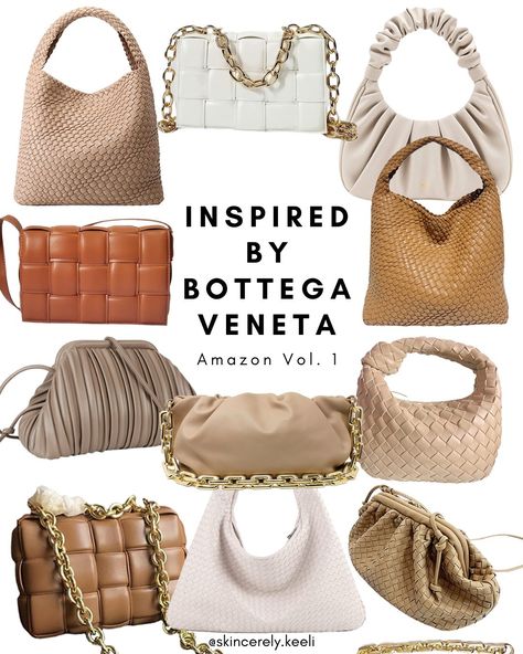 Woven Purse Outfit, New Bottega Bag, Botega Bag Outfit, Amazon Bags Handbags, Purse Trends 2024, 2024 Purse Trends, Bottega Aesthetic, Dumpling Bag Outfit, Bottega Veneta Aesthetic