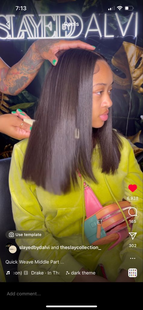 Quick Weave Middle Part, Weave Middle Part, Middle Part Quick Weave, Weave Bob, Quick Weave Bob, Quick Weave, Middle Part, Middle Parts, Black Girls Hairstyles