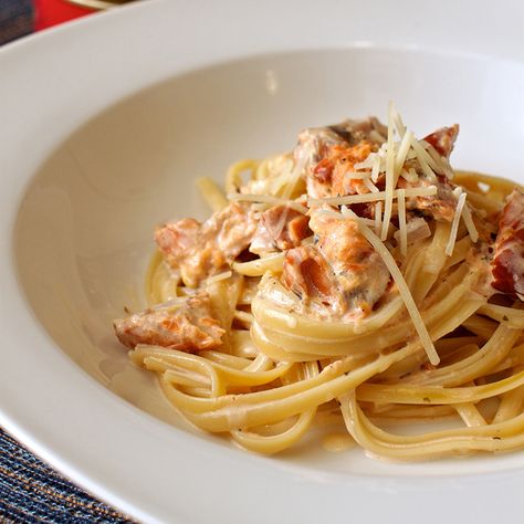 Smoked Salmon Linguine with Lemon Cream Sauce Salmon Meatballs Recipes, Salmon Linguine, Salmon Ideas, Salmon Meatballs, Nyc Kitchen, Lemon Cream Sauce, Smoked Salmon Pasta, Lemon Cream Sauces, Dundee City