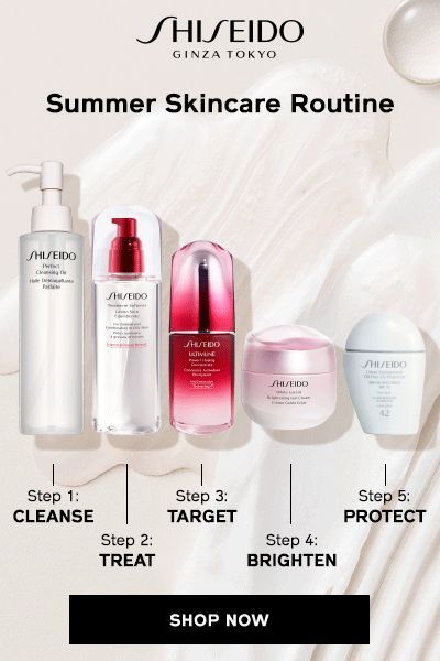 Ensure the healthiest possible skin with Shiseido skincare. The perfect blend of nature and technology. These cleansers, moisturizers and serums have been developed to address every skincare concern – from anti-aging to acne and every skin type - from dry to oily. Naturally beautiful skin is truly customized to your needs. Use White Lucent Brightening Gel Cream to brighten skin and improve the appearance of dark spots. Shiseido Skincare, Summer Skincare Routine, Nature And Technology, Face Skin Care Routine, Basic Skin Care Routine, Summer Skincare, Brighten Skin, Health Skin Care, Skin Care Gifts