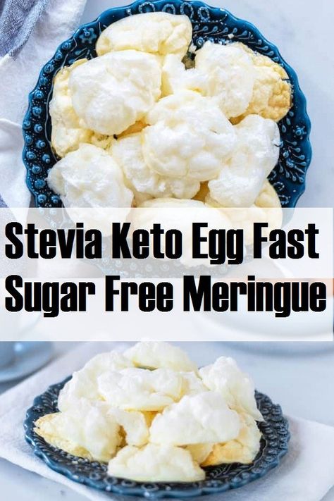 Low Carb Meringue, Sugar Free Meringue, Eggfast Recipes, Keto Meringue, Stevia Desserts, Keto Favorites, Keto Egg Recipe, Keto Fasting, Egg Fast Diet