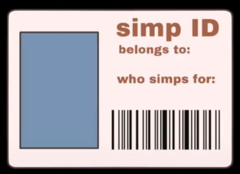 Free to use simp ID just save the picture and edit it on another app! License To Be A Simp, Simp Card Templates, Id Templates Aesthetic, Go For It Template, Simp List Template, Oc Profile Template, Simp Wallpaper, Id Card Template Aesthetic, Aesthetic Id Card Template