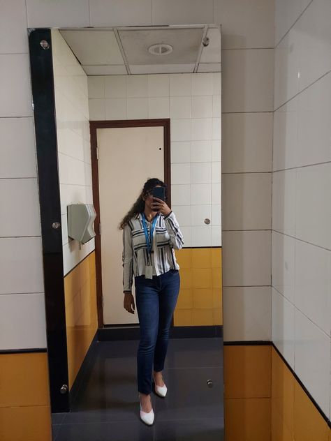 Office outfits Office Mirror Selfie, Office Mirror, Bathroom Selfie, Office Bathroom, Office Outfits, Selfies, Mirror Selfie, India, Mirror