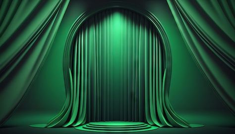 Green soft pastel curtain stage award ba... | Premium Photo #Freepik #photo #scene-mockup #cosmetic-podium #product-scene #luxury-podium Emerald Room, Award Background, Carpet Background, Islamic Background Vector, Studio Background Ideas, Red Carpet Background, Podium Product, Resources Icon, Stage Curtains