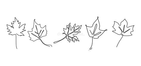 Continuous line drawing of maple leaves hand drawn set collections. Minimal design simplicity autumn theme stock illustration Leaves Line Drawing, Leaves Illustration, Continuous Line Drawing, Leaves Vector, Continuous Line, Drawing Set, Maple Leaves, Fall Leaves, Autumn Theme