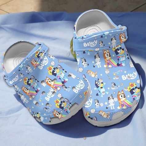 Bluey Shoes, Bluey Stuff, Bluey Characters, Ariel Hair, Bingo Funny, Blue Crocs, Blue Stuff, Crocband Clog, Cute Gifts For Friends