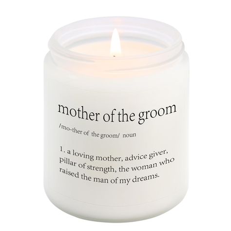 PRICES MAY VARY. Gifts for mother of the groom; Our specially designed candle expresses gratitude for the groom's mother, making it a distinctive wedding gift suitable for the mother-in-law, future mother-in-law, soon-to-be mother-in-law, fiancé's mom, husband’s mom, or MIL. It illuminates her pivotal role and symbolizes the cherished bond she shares with the newlyweds Lavender scent; Infused with the enduring essence of lavender, let the delicate floral notes transport you to a realm of relaxat Gift For Mother Of Groom, Mother In Law Gifts Wedding, Mother Of The Bride Gift Ideas, Father Of The Groom Gifts, Mother In Law Wedding Gift, Future Mother In Law, Wedding Angels, Wedding Vows To Husband, Bridal Shower Presents