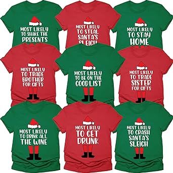 Christmas T Shirts Funny, Christmas Shirts Funny, Matching Family Christmas Shirts, Funny Pajamas, Funny Holiday Shirts, Christmas Tee Shirts, Christmas T Shirt Design, Shirt Sayings, Friends Christmas