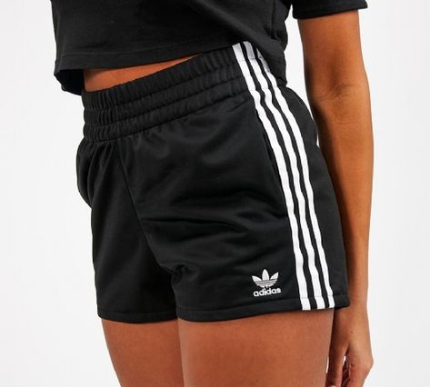 https://www.footasylum.com/women/womens-clothing/shorts/adidas-originals-womens-3-stripe-short-black-white-4033707/?src=froogle Adidas Shorts Women, Mom Denim, Performance Leggings, Adidas Shorts, Sweatshirt Fabric, Striped Leggings, Mom Shorts, Sportswear Women, Adidas Logo