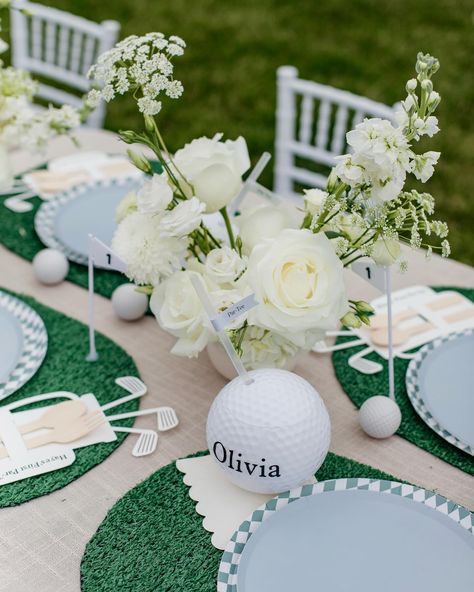 This sweet first birthday party was a Hole-In-One!! 💚 Swipe to see some of the details from this event! Styling: @partyonpenn Bar and Backdrop Rentals: @partyonpenn Florals: @partyonpenn Soft Play and Greenery Backdrop: @kkpartyco Balloons: @theballoonbarindy Tables and Linens: @aclassicpartyrental Acrylic Bar Sign: @paintedletterco 📸: @jasminetafoyaphoto #FirstBirthdayFun #HoleInOneCelebration #indianapolis #eventstyling #backdroprental #barrental #partyplanningideas #luxuryeven... Golf Themed Balloon Garland, Hole In One First Birthday Golf Theme, One Year Birthday Decoration Ideas, Golf Party Decor, Hole In 1 First Birthday, Golf First Birthday Party, Hole In One Party, Hole In One Birthday Party, Golf Display