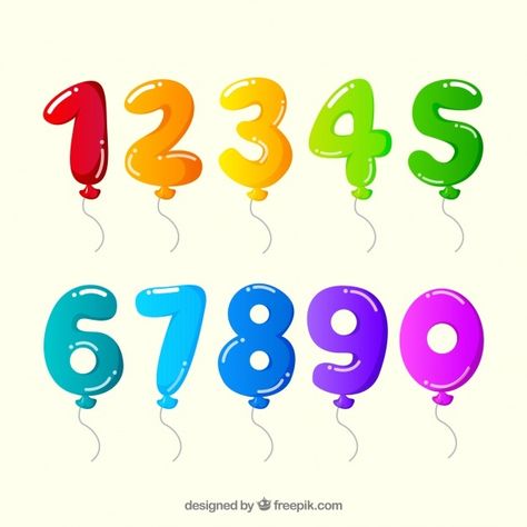 Cute Number Fonts Design, Ballon Number Drawing, Balloon Numbers Drawing, Bubble Writing, Balloon Font, Number 1 Balloon, Class Themes, Balloon Numbers, Balloons For Birthday