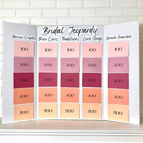 100+ Bridal Jeopardy Game Questions (& How To Play) - Bold & Bubbly How To Play Bridal Shower Jeopardy, Questions For Bridal Jeopardy, Bachelorette Party Games Jeopardy, Wedding Jeopardy Game, How To Play Jeopardy, Jeopardy Bachelorette Game Questions, Bride Jepordy, Bachelorette Jeporady, Bachelorette Party Jeopardy Questions