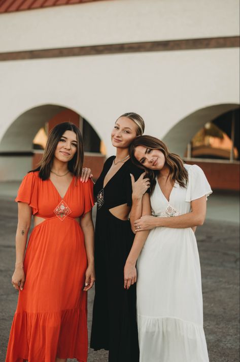 Need a dress for a special occasion? 3 Girlfriends Photoshoot, Trio Professional Photoshoot, Group Of Three Photoshoot, Three Sister Poses For Pictures, 4 Women Photoshoot, Poses For Girlfriends, 3friends Picture Ideas, Trio Group Photo, Photoshoot 3 People