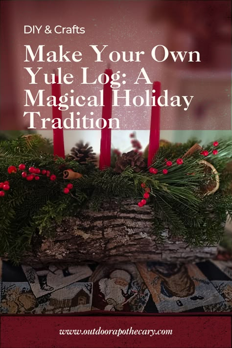 Discover the enchanting tradition of crafting a Yule Log with our step-by-step guide. Embrace the spirit of the Winter Solstice by creating a symbol of warmth and light. Learn how to select and adorn your log with natural elements for a meaningful holiday centerpiece. #YuleLog #WinterSolstice #HolidayTraditions How To Make A Yule Log, Yule Log Decoration Ideas, Yule Log Diy, Yule Logs, Yule Log Table Decoration, Diy Yule Log, Christmas Yule Log Decoration, Yule Log Craft, Making A Yule Log