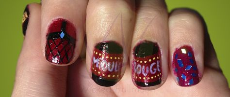 Moulin Rouge inspired Nail-art.  http://www.wickedfullmoon.com/ Nail Art, Nails, Beauty, Art, Nail Arts