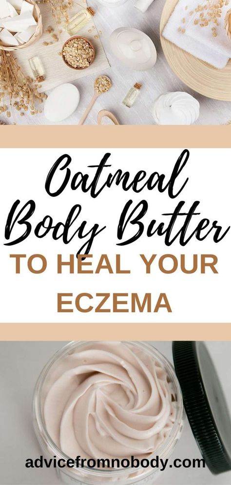 DIY Colloidal Oatmeal Whipped Body Butter Recipe Diy Colloidal Oatmeal, Oatmeal Body Butter, Body Butter Recipe Whipped, Diy Body Cream, Body Cream Recipe, Whipped Body Butter Recipe, Body Butter Recipe Homemade, Diy Body Butter Recipes, Diy Body Lotion